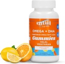 Halal Omega 3 para adultos &amp; niños - Omega 3 gomas vegetarianos con limón &amp; Orange Flavor - Adultos y niños Gummies - 60 cuenta