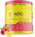 Keto Vitals Electrolytes Polvo - Sugar Free Keto Electrolytes Polvo con Potasio, Magnesio, Sodio, " Calcio - No Sugar Electrolyte Drink Mix " Hydration Powder, 60 Servings, Raspberry Lemonade