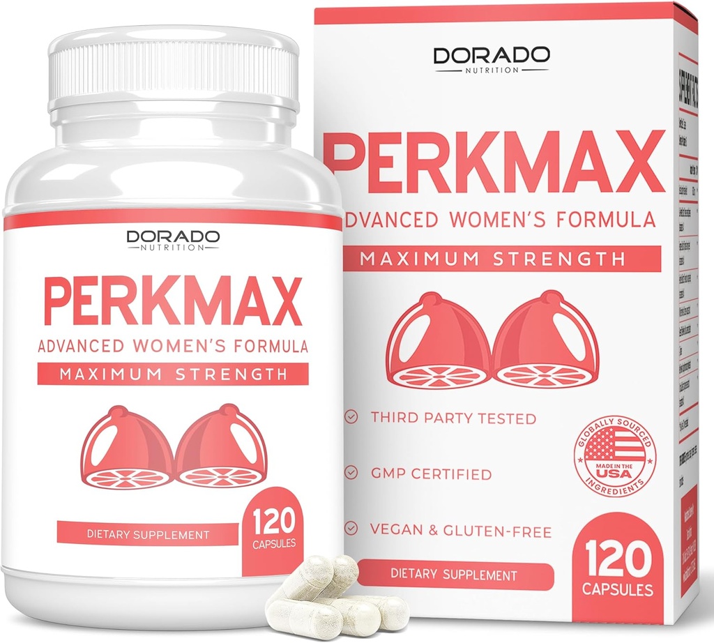 Píldoras de apoyo al pecho para las mujeres (120 conteo) - Suplemento de apoyo al al alboroto para las mujeres - Fenugreek, Saw Palmetto, L-Tyrosine, Dong Quai & Fennel Seed Extract Gluten Free - Non-GMO & USA MADE