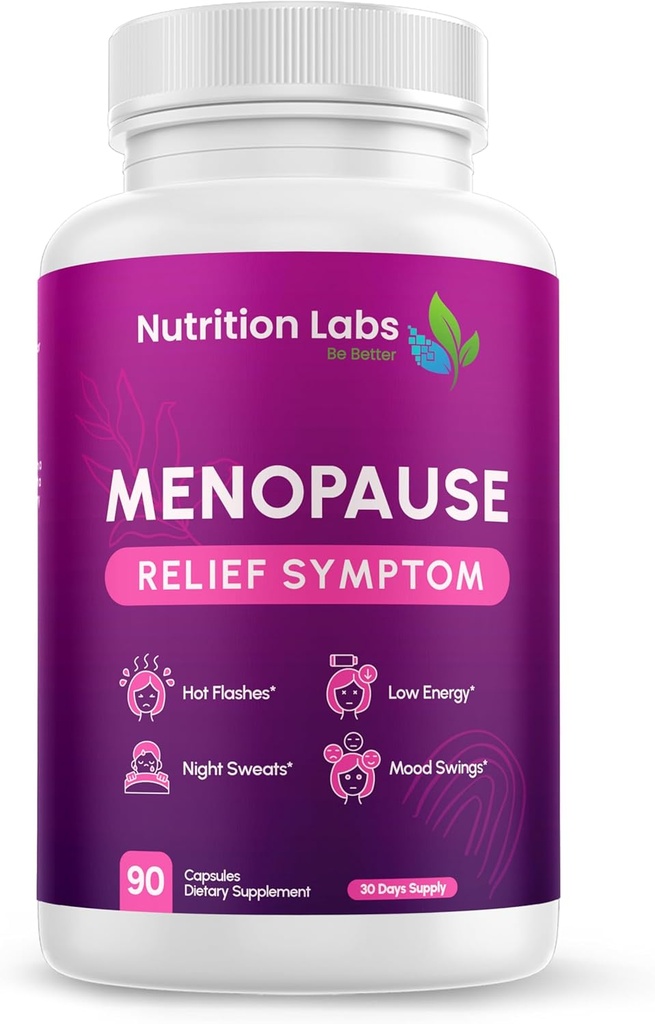 Menopause Symptom Relief and Support Supplement for Women, MAKTrek Technology Clinically Proven Vegan Ingredients Provide Menopause Relief, Night Sweats " Hot Flash Relief, Drug-Free " Non-GMO. 90 CT