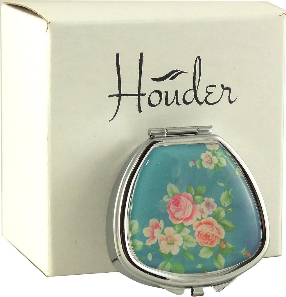 Designer Pill Box by Houder - Decorative Pill Case with Gift Box - Carry Your Meds in Style (Roses)