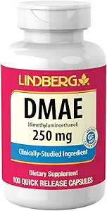 Lindberg DMAE Silencio 250 mg  100 cápsulas ← Non-GMO, Gluten Free Supplement