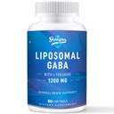 GABA con L-Theanine Suplemento 1200mg - Suplementos de alto biodisponible de GABA, 60 cápsulas para adultos