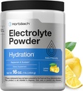 Horbäach Electrolytes Powder | 16 oz | 130 Servings | Hydration Supplement | Vegetarian | Keto-Friendly | Non-GMO, Gluten Free Formula | Lemon Flavor