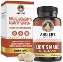 Suplemento Mane de León de la antigua Bliss (2 Mes de Suministro)- 120 Vegan Mushroom Capsules- Mayo Apoyo a la Claridad Mental, Energía &amp; Mayo Focus- Memoria &amp; Immune Apoyo Mushroom Suplemento