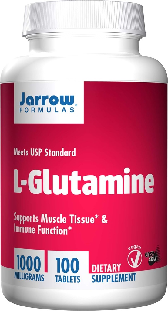 Fórmulas Jarrow Fórmulas Jarrow L-Glutamine Tabs, soporta la función de tejido muscular, 1000 mg, 100 Condes