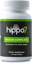 Hippo7 Vitamina Multivitamina completa vegano B12, Vitamina D, Omega-3 DHA+EPA, Calcio, Iodine, Zinc & Iron. (1 Botella, 60 Softgels)