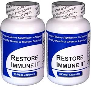 Restaurar Immune II (2-Pack contiene un total de 180 cápsulas) CONTAINS NO "Beef Bovine Gelatin Capsules" o Filleres comunes como Silicon Dioxide o Magnesium Stearate*- Usamos las cápsulas vegetarianas de Kosher
