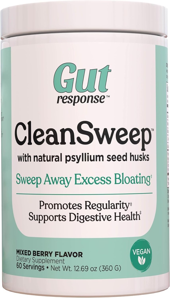 CleanSweep with Natural Psyllium Seed Husks & Beet Fiber, Natural Healthy Detox, Promotes Bloating Relief, Weight Management, Facilita Bowel Regularity, Mixed Berry Flavor, 60 Servings