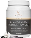 Vainilla de polvo Protein-L, Vegan, Orgánica, No Lácteos, No Azúcar, No Gluten, Keto, Baja Carb, Ingredientes Limpios, Bajo Fodmap, para Mujeres Hombres, 25g, 27 Serviciones, 33oz