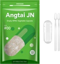 Cápsulas vacías,AngtaiJN 500 cuentan Cápsulas Vegetarianas claras, tamaño 00 DIY Cápsulas de relleno de cápsulas vacías,con Micro Lab Spoon,Kosher,ISO9001,Gluten Free, Halal Certified,Non-GMO certificado
