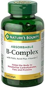 Bounty Absorbable B-Complex con ácido fólico Plus Vitamina C, 100 Softgels