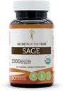 Secrets of the Tribe Sage USDA Organic 60 Capsules | Made with Organic Vegetarian Capsules and Organic Sage (Salvia officinalis) Dried Leaf (60 Capsules)