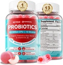 NEVISS Probiótico + Gummies Prebióticas para Adultos &amp; Niños 4+, Azucare Free Chewable 50 Billion CFUs w/Fiber, Vitamina B1 B2 D3 & Zinc, para Digestivo " Gut Health, Boost Microflora Diversidad, 60 Cts