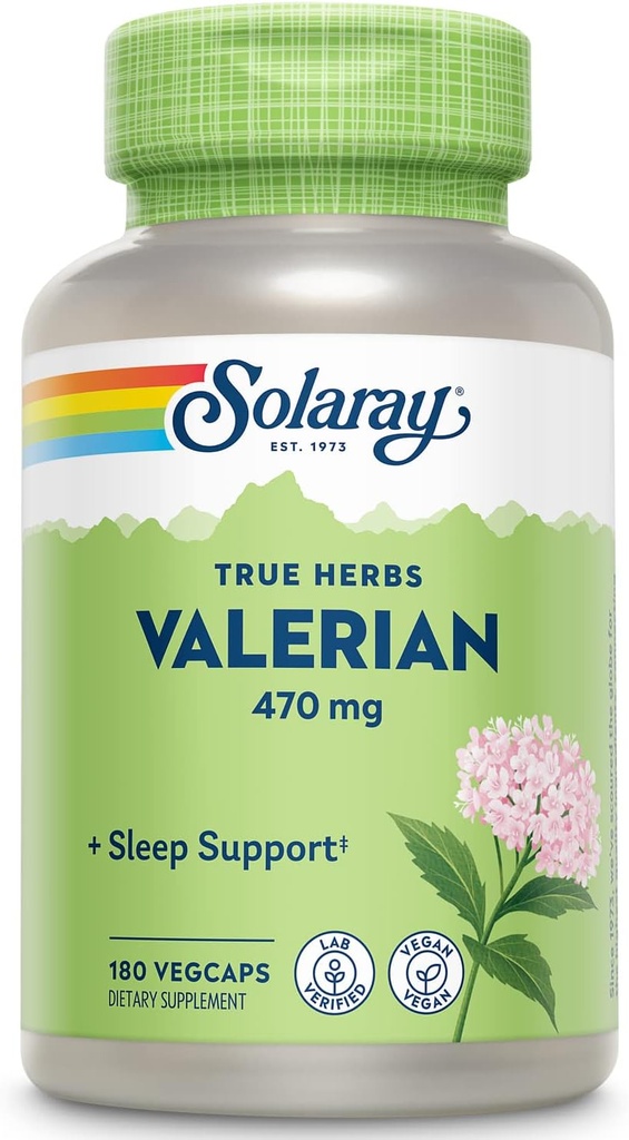 SOLARAY Valerian 470mg Silencioso Apoyo a la Relajación (180 CT)
