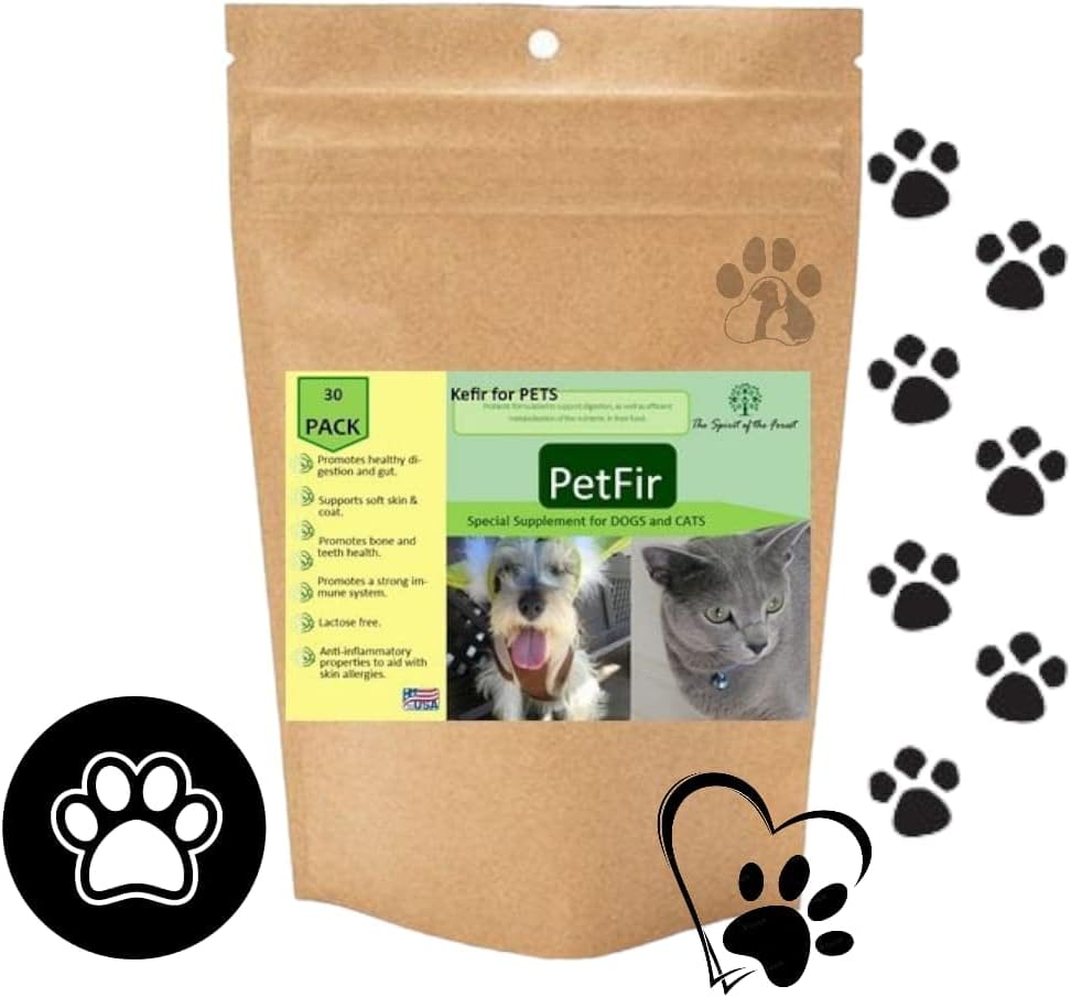 Petfir Pack Kefir para perros y gatos Suplemento Mascotas perro probiótico avanzado fórmula probiótica para perro (50 gr)