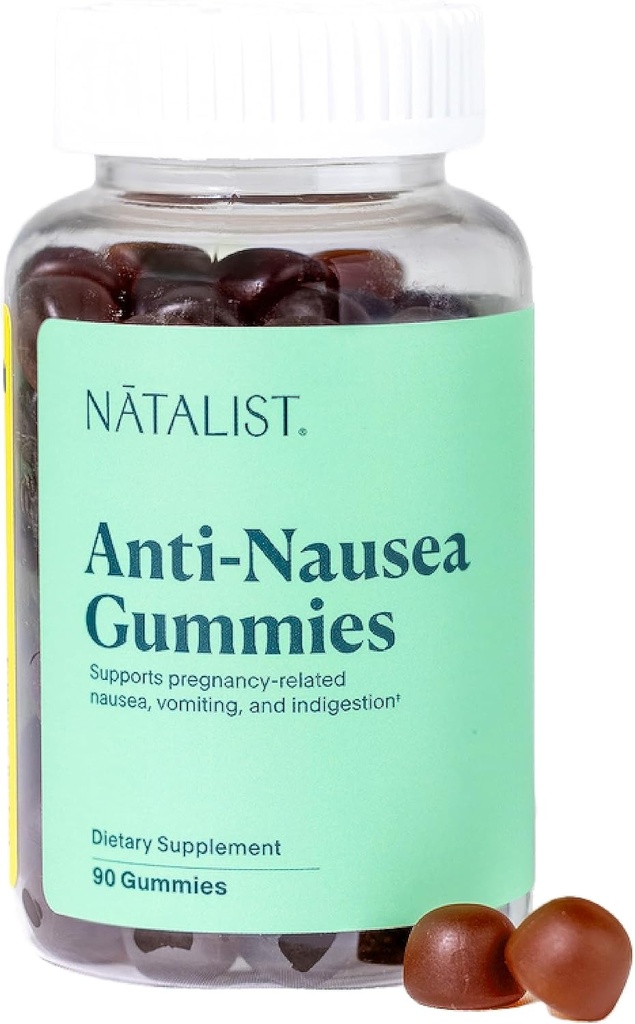 NATALISTA Anti-Nausea Gummies Maternidad Alivio de la Enfermedad para Mujeres Embarazadas - Chewy Orgánica Ginger & Vitamina B6 Suplemento Ayuda Apaciguar la calma Embarazo Nausea Upset Stomach " Indigestión - 90 gotas Vegan