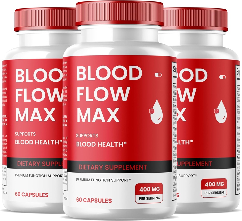 (3 Pack) Flujo de sangre Max Capsules, Flujo de sangre Max Advanced Formula Blood Support, Maximum Strength Supplement for Healthy Blood Circulation, All Natural Vitamin Pills for General Wellness