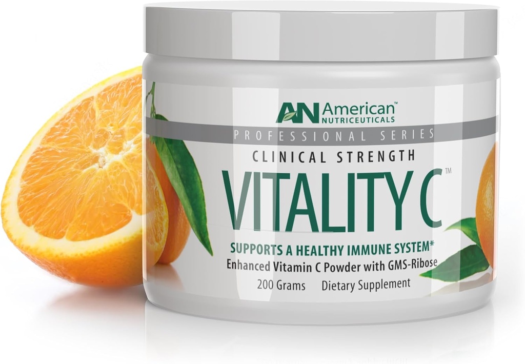 Nutriceuticals americanas - Vitamina C Powder - Suplemento para soporte inmunitario - Natural, Sugar Gratis -No-Acidic - 4000mg