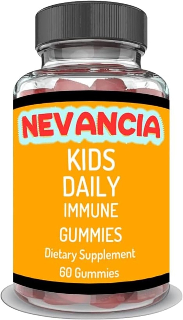 Kids Daily Immune Gummies with Elderberry, Vitamin C, Zinc, Immune Support, Skin Health, Antioxidant Support, for Kids, Elderberry Flavor, 60 Gummies