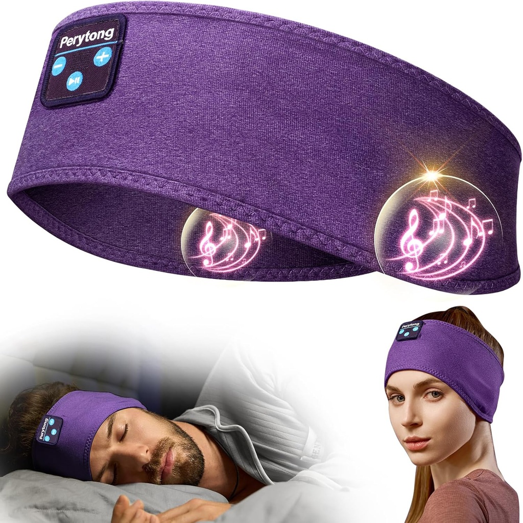 Auriculares para dormir Perytong Bluetooth Headband - Yoga, Unisex, con sonido de estereo inmersivo, batería de 10 horas, material de banda de cabeza común