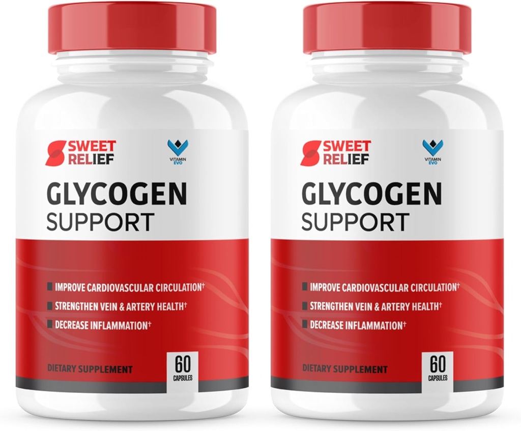 (2 Pack) Sweet Relief Glycogen Support - SweetRelief Blood Vessel Cleaner, Sweet Relief Capsules, Advanced Formula for Overall Wellness, Sweet Relief Reviews (120 Capsules) 2 Month Supply