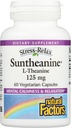 Factores naturales Stress-Relax Suntheanine L-Theanine 125 mg, Non-Drowsy Stress Support for Mental Calmness and Relaxation, 60 cápsulas