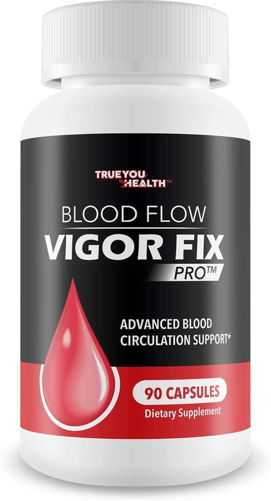 Blood Flow Vigor Fix Pro - Nuestro Mejor Suplemento de Flujo de Sangre para Hombres - Suplementos de Circulación Pobre - Suplementos de Circulación de Sangre para Hombres para Aumentar Flujo de Sangre - Flujo de Sangre Saludable - Hombres