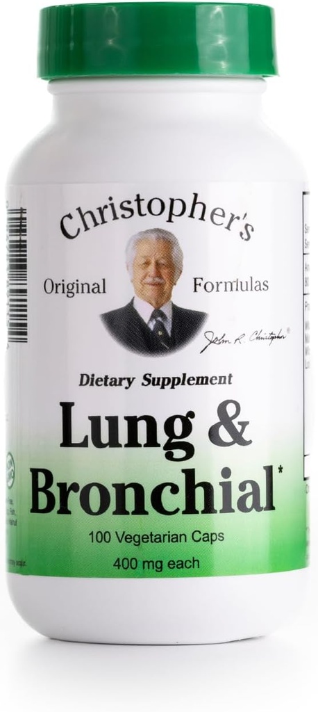 Lung y Bronchial del Dr. Christopher - 450 mg - 100 cápsulas vegetarianas