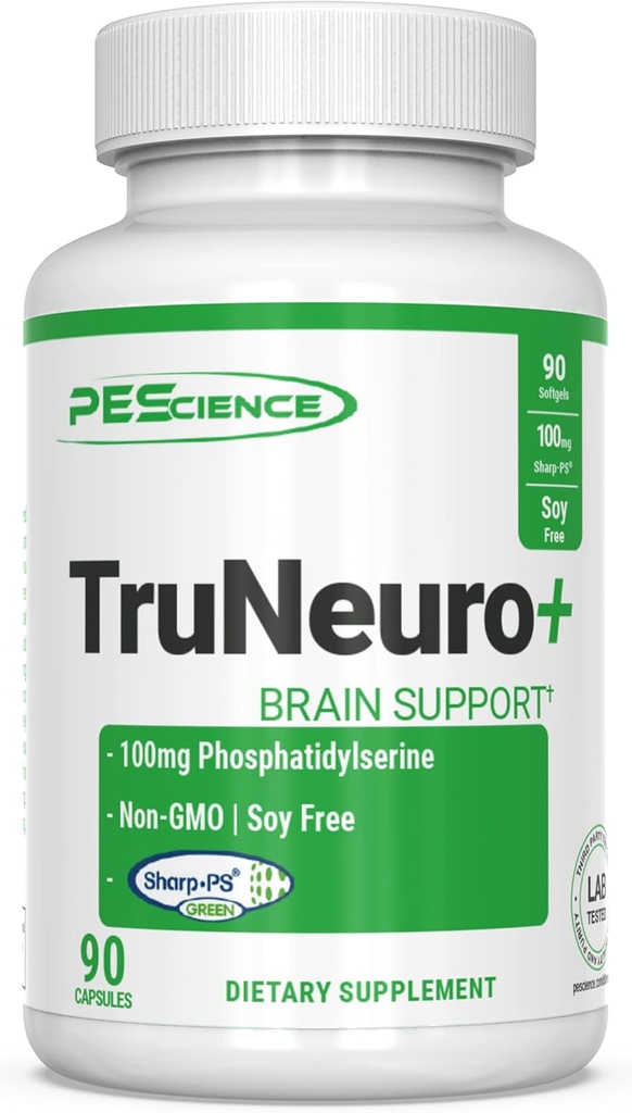 PEScience TruNeuro, Phosphatidylserine Brain Booster Nootropic, 100mg, 90 cápsulas