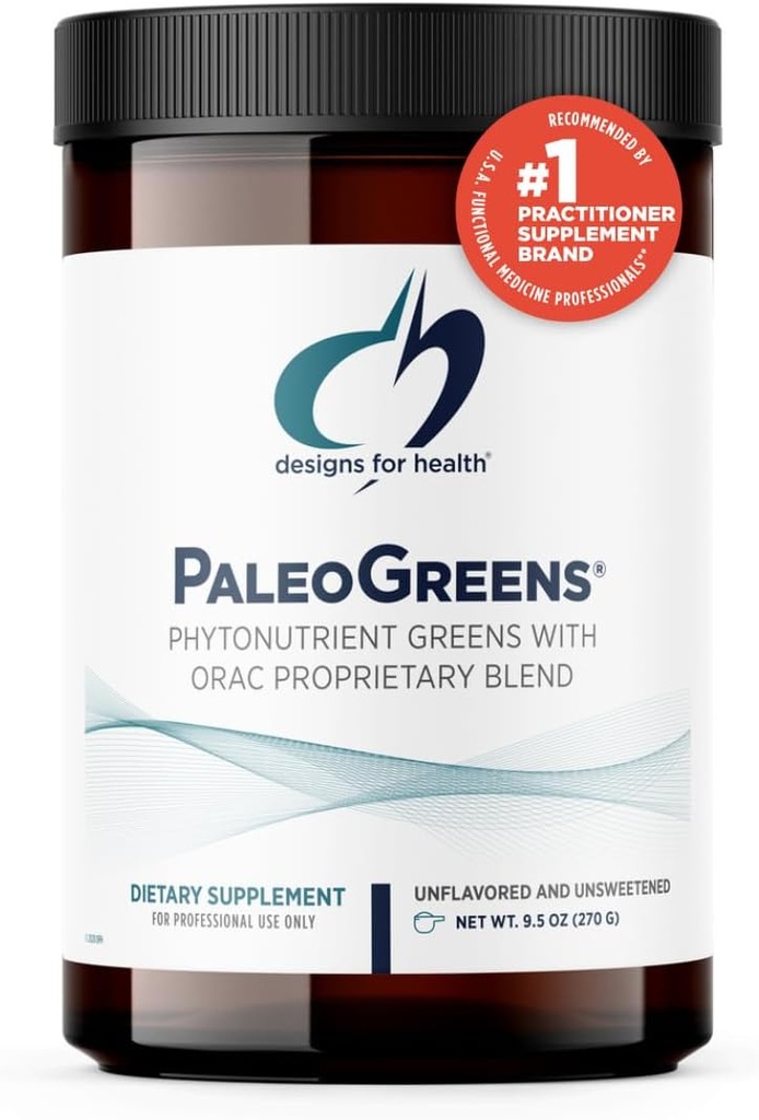 Diseños para PaleoGreens - Más del 90% Orgánica Super Green Shake Powder con Vegetables, Berries, Enzymes + Antioxidantes - Non-GMO Drink Mix, Unflavored + Unsweetened (30 Servings / 270g)