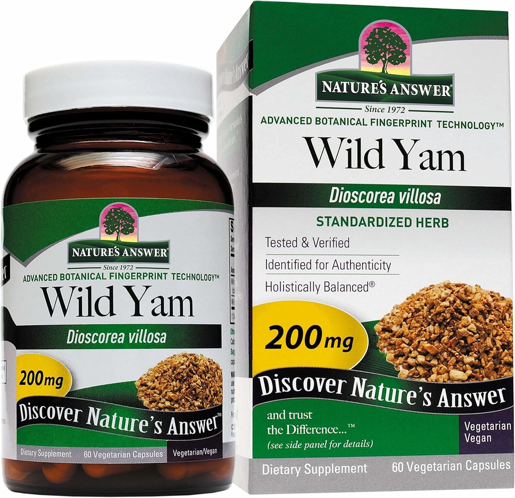 Respuesta de la naturaleza Wild Yam Root Standardized, Vegetarian Capsules, 60-Count