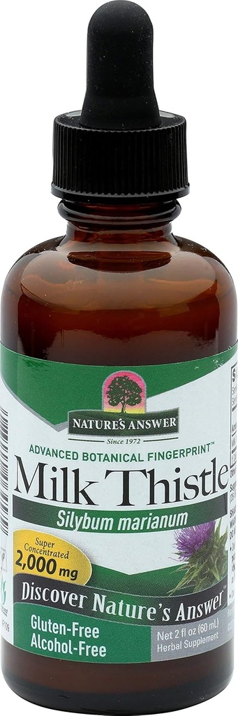 Respuesta de la naturaleza Leche Thistle Extract ← Promueve la función saludable del hígado ← Cleanse and Detox Supplement TEN Non-GMO, Kosher Certified " Gluten-Free 1oz (2 pack)