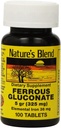 Tablas de Gluconato de Ferroso de la Naturaleza 324 mg, 100 Cuenta (Pack of 2)