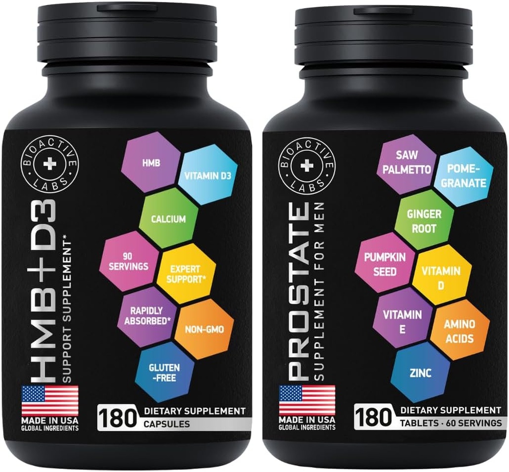 HMB avanzado más vitamina D3 y suplementos de próstata para hombres
