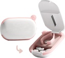 MURRI limitadaMURRDI Cutter y organizador pequeño para pequeñas o grandes píldoras, cortador de medicina portátil para el púrpura de bolsillo, cortador de pastillas para vitaminas, tabletas, medicamentos, rosa