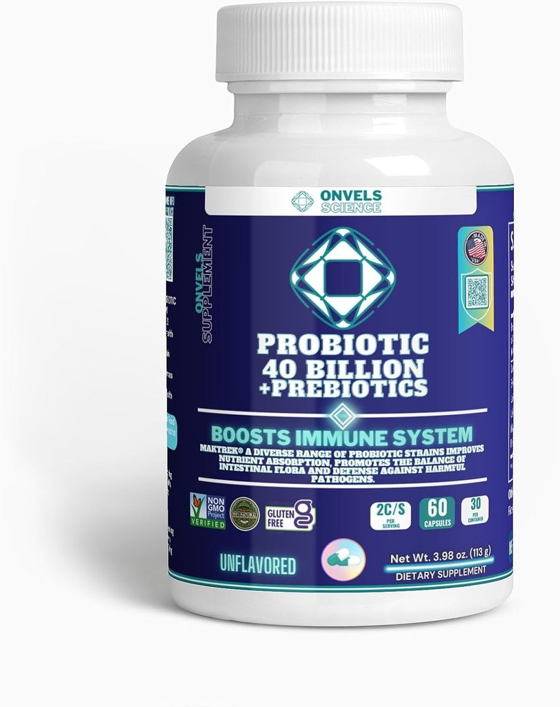 Probiótico 40 Billones + Prebióticos MAKTREK® ← Función superior de la inmunología " Digestivo " Gut Health, BOOSTS Immune System - Soporta el estreñimiento ocasional, la diarrea, el gas " Bloating - para hombres y mujeres
