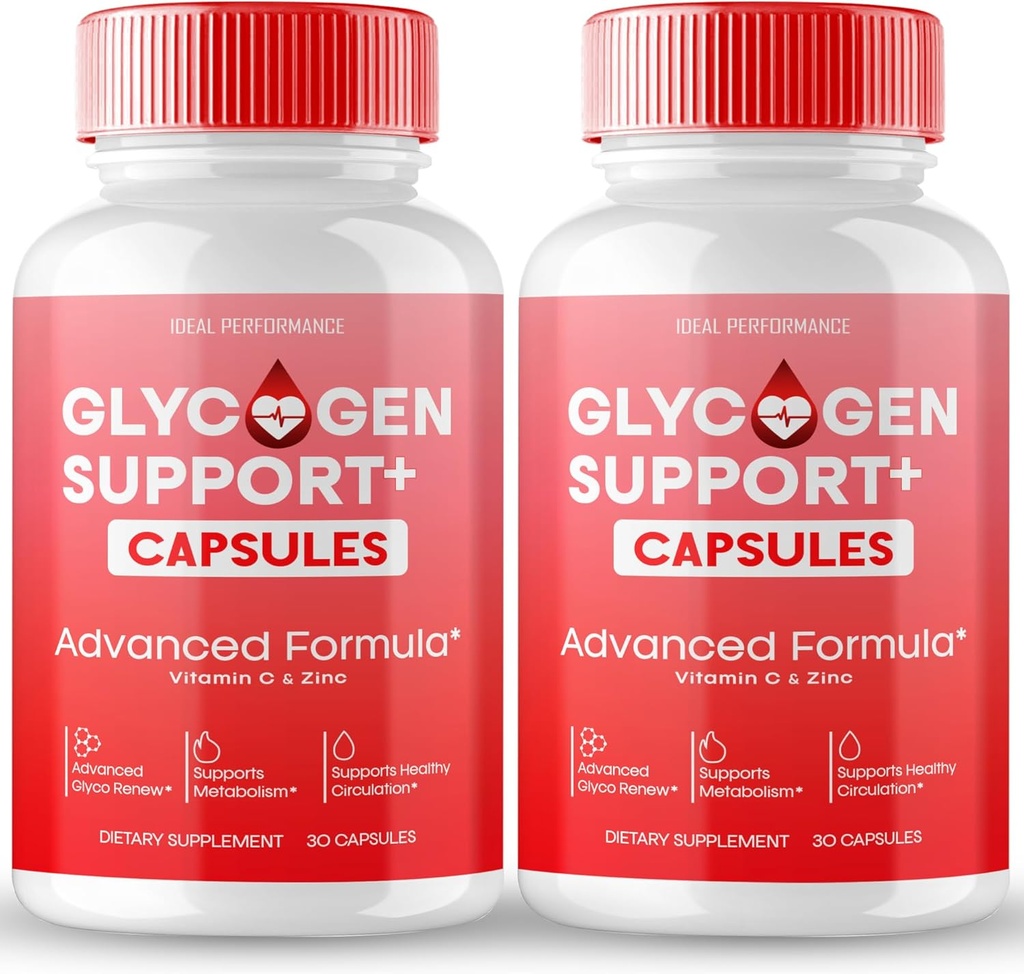 Glycogen Support Capsules, Advanced Formula Support Supplement, All Natural Formula Pills to Maintain Healthy Levels, Total Wellness - Maximum Strength, Glycogen Support Pills Reviews (2 Pack)