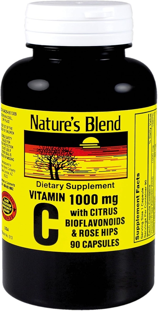 NAT B VIT C W/BIO limitRH CP 1000MG 90 by Nature's Blend