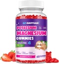 Magnesium Gummies for Kids - Magnesium Glycinate Gummies with Vitamin D3, B6, Potassium & Ashwagandha, Magnesium for Kids &amp; Adults Relaxation, Sleep, Brain & Bone Health -Vegan Strawberry 60ct