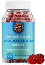 NYUM NutritionTM Organic KSM-66 Ashwagandha Gummies, 3-Pack, Mixed Wild Berries