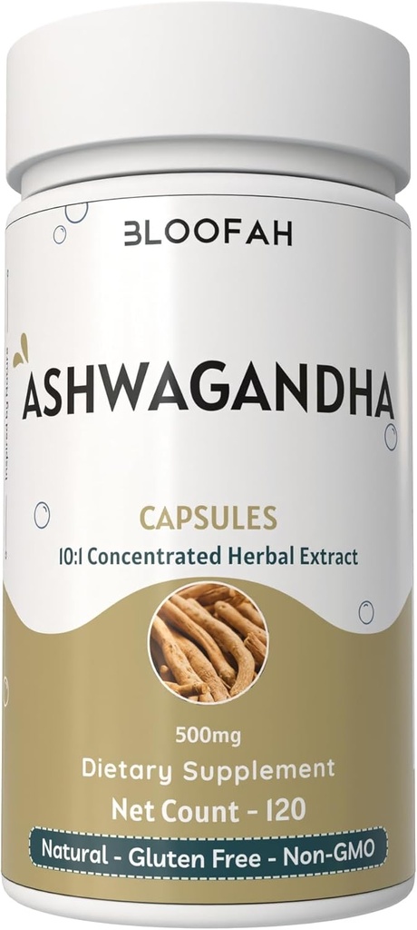 Ashwagandha Root Capsules 500mg  Concentrado 10:1 Extracto Withania somnifera ← Non-GMO, Gluten-Free ANTE GMP-Certified ← Herbal Supplement ← Wellness Tradicional (120 Conde (Pack of 1))