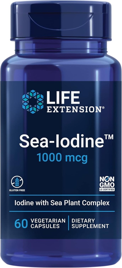 Ampliación de vida Taurine 1000mg y Sea-Iodine 60 cápsulas Suplemento Bundle