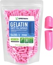 XPRS Nutra Size 1 Empty Capsules - 500 Count Empty Gelatin Capsules - Pill DIY Capsule Filling - Pure Bovine Pill Gel Caps for Do-It-youself Supplements (Pink)