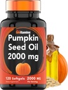 tnvitaminas Pumpkin Seed Oil - 2000 mg Por Serving x 120 Softgels tóxico Pumpkin Seed Oil Extract Suplemento para el crecimiento del cabello y el control de la vejiga*