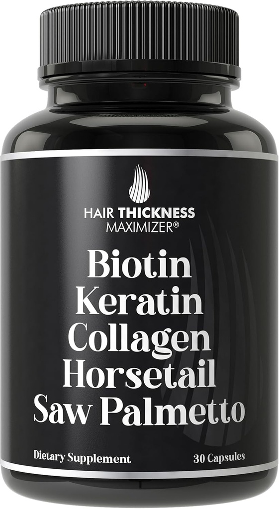 Biotina (5000mcg), Keratina, Collagen, Horsetail, Saw Palmetto – 5-in-1 Suplemento de Crecimiento del Pelo " Vitaminas para Hombres Mujer, DHT Blocker Capsules for Thinning - Crecimiento del Pelo Vitaminas