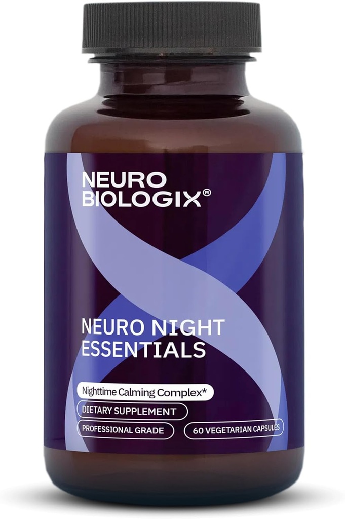 Neuro Night Essentials – Natural Nighttime Support with GABA, Melatonin, Valerian Root, LTheanine, Magnesium &amp; More – Promotes Relaxation, Mood Balance & Rest – 60 Veg Capsules – Made in The USA