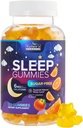 Gummies de sueño Suplemento 6mg - Azúcar Melatonina gratis Gummy para adultos, Natural Zero Azúcar Gummy Durmiente para adultos, niños, Orange Flavored, Vegan, Extra Strength Sleep Vitamin Support - 120 Gummies