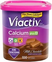 Viactiv Max Fórmula Calcio +Vitamin D3 Suplemento para la leche de bonificación Chocolate, 100 cerdas suaves - 6 Pack