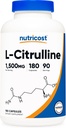 Nutricost L-Citrulline 1500mg, 180 Capsules - 750mg Por Capsule, Gluten Free, Non-GMO, Packaging May Vary